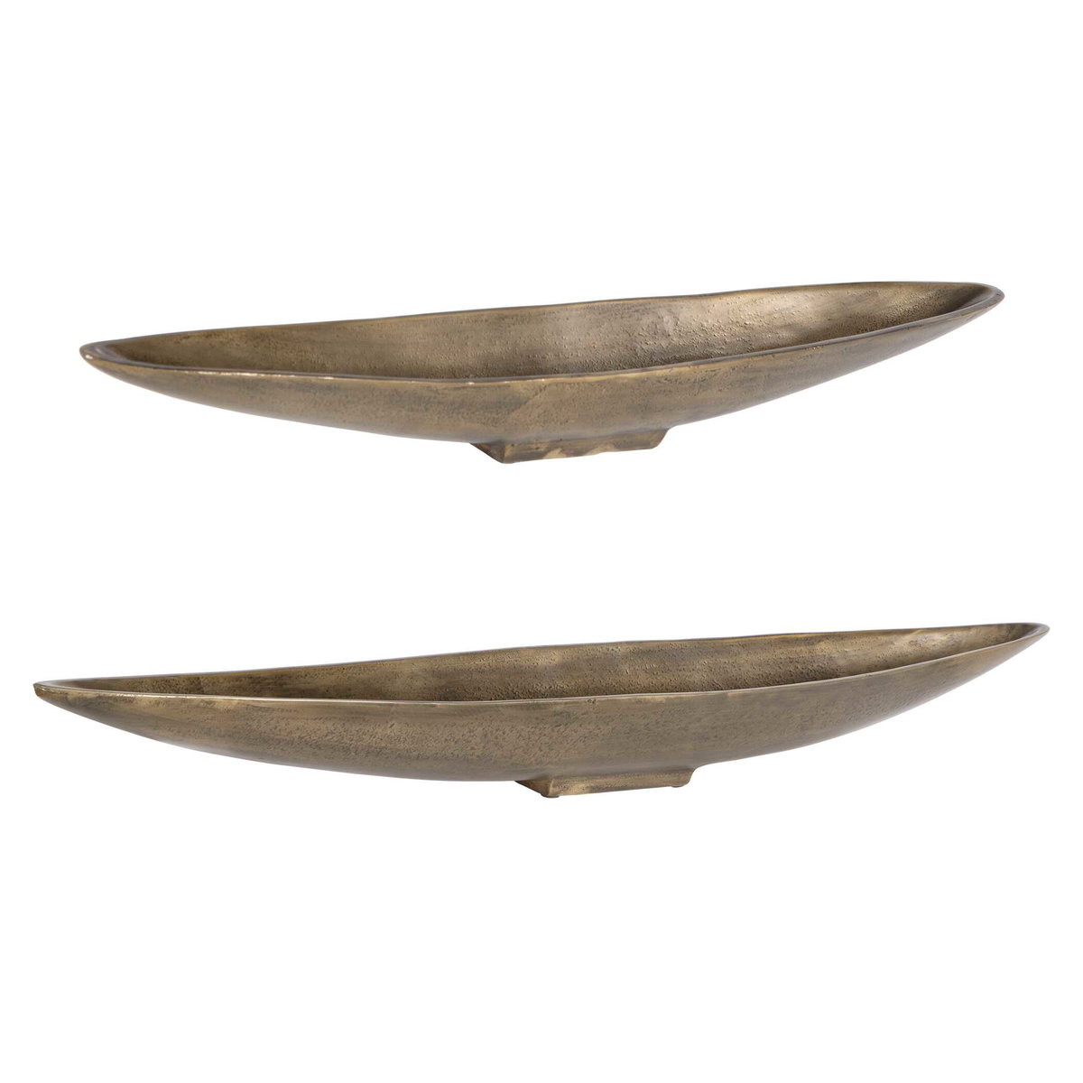 River Run Antique Brass Bowls Set/2, Decorative Tray by Uttermost, 31" width x 3.5" height x 5.5" depth View 3