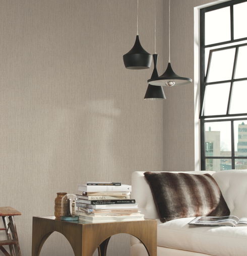 Petite Metro Tile Beige Wallpaper