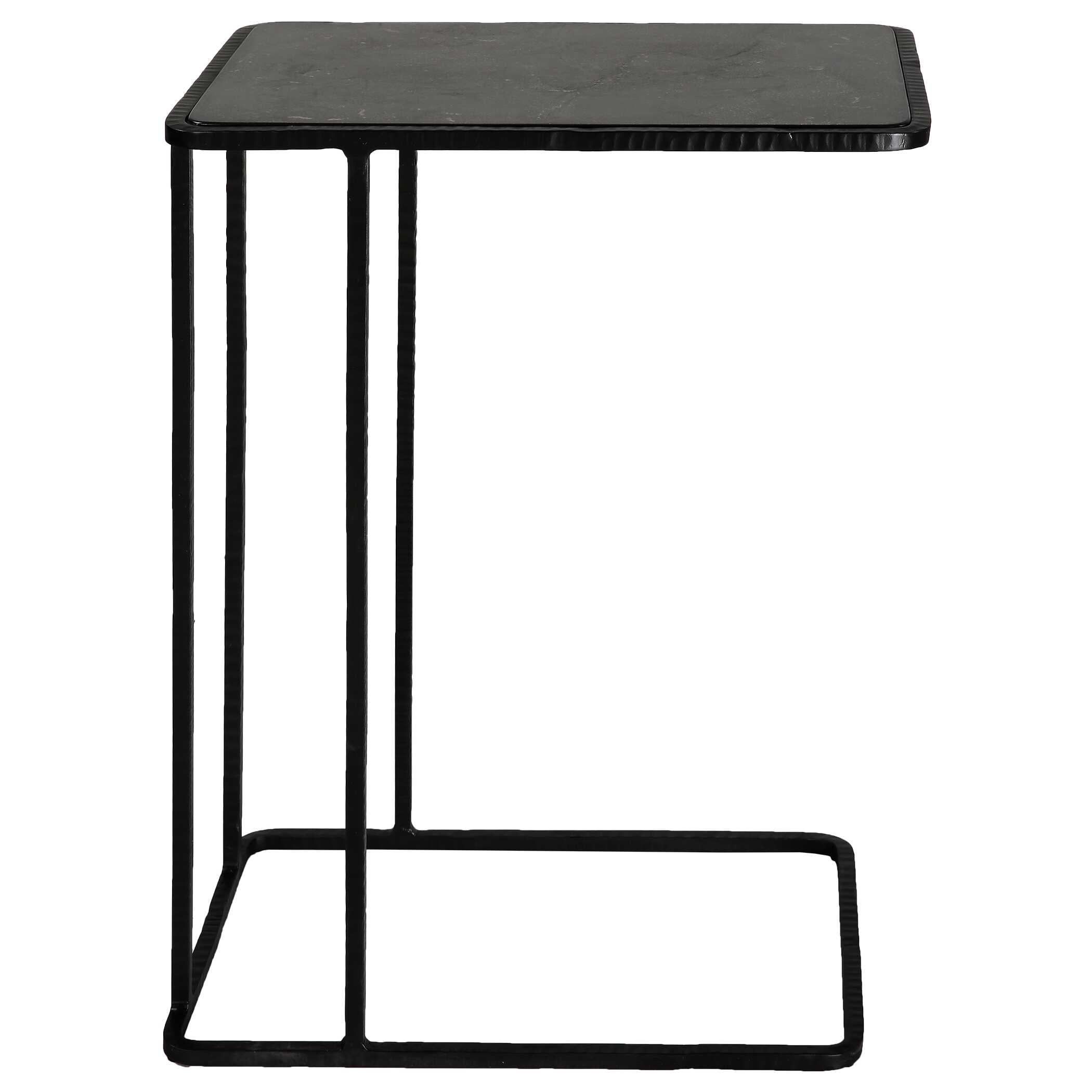 Cavern Stone & Iron Accent Table, Furniture by Uttermost, 17.9" width x 24" height x 12" depth View 5