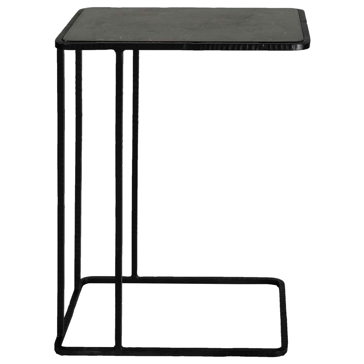 Cavern Stone & Iron Accent Table, Side & End Table by Uttermost, 17.9" width x 24" height x 12" depth View 5