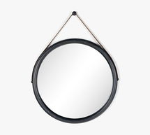 Online Designer Hallway/Entry Graham Wall Mirror, 30" Dia., Black