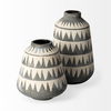 Delaney Large Gray Patterned Ceramic Vase, by Mercana, 6.69" length x 6.69" width x 10.04" height thumbnail 6