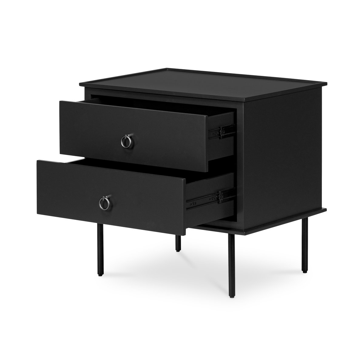 Reagan Nightstand Black, by Moe's Home, 25" width x 24.25" height x 18.5" depth View 5