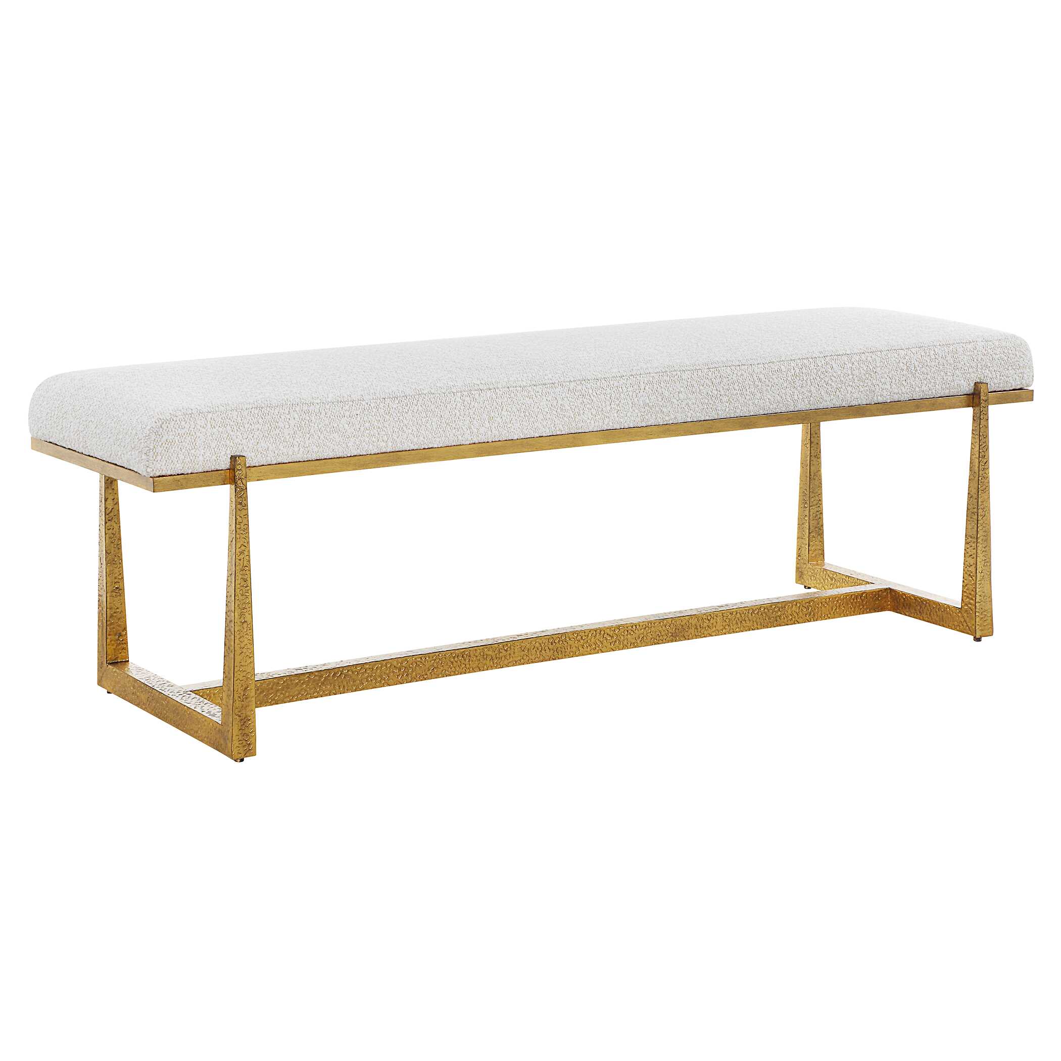 Midas Antique Gold Bench, Furniture by Uttermost, 60" width x 19.5" height x 18" depth View 5