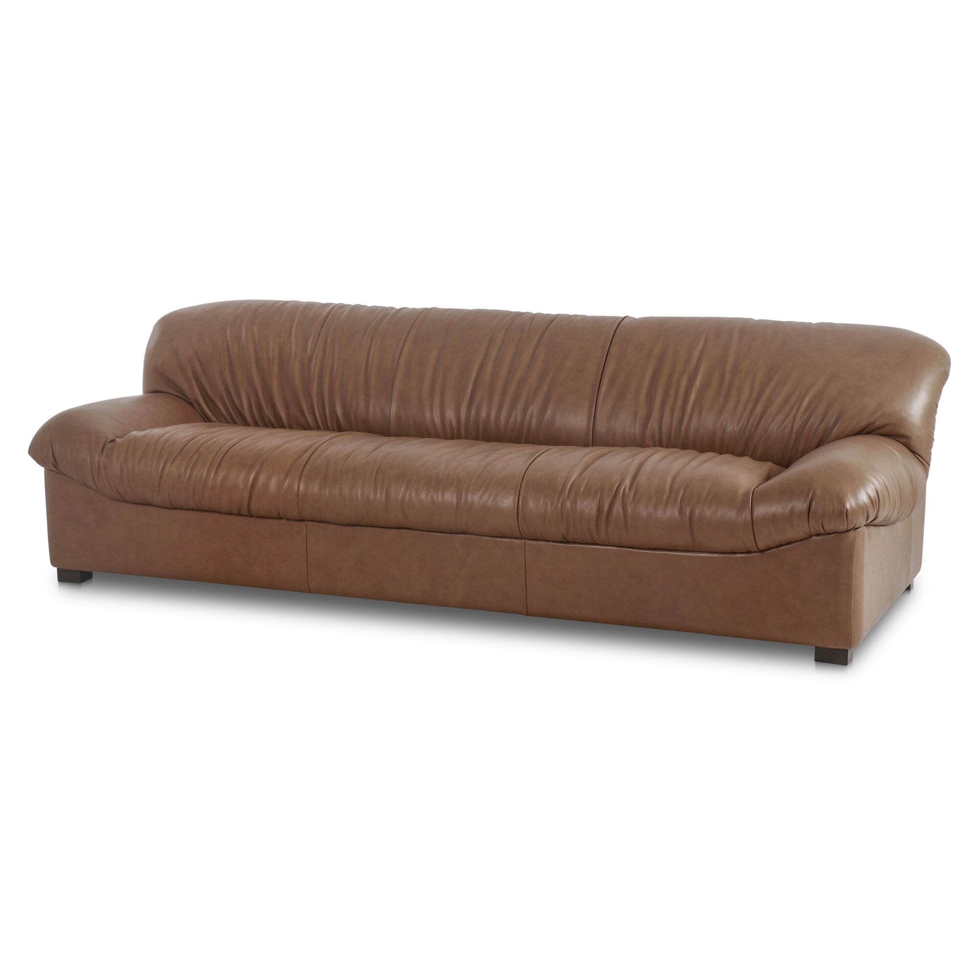 Halston Sofa Tan Leather, Sofas & Sectional by Moe's Home, 86.6" width x 27.5" height x 39.3" depth View 3