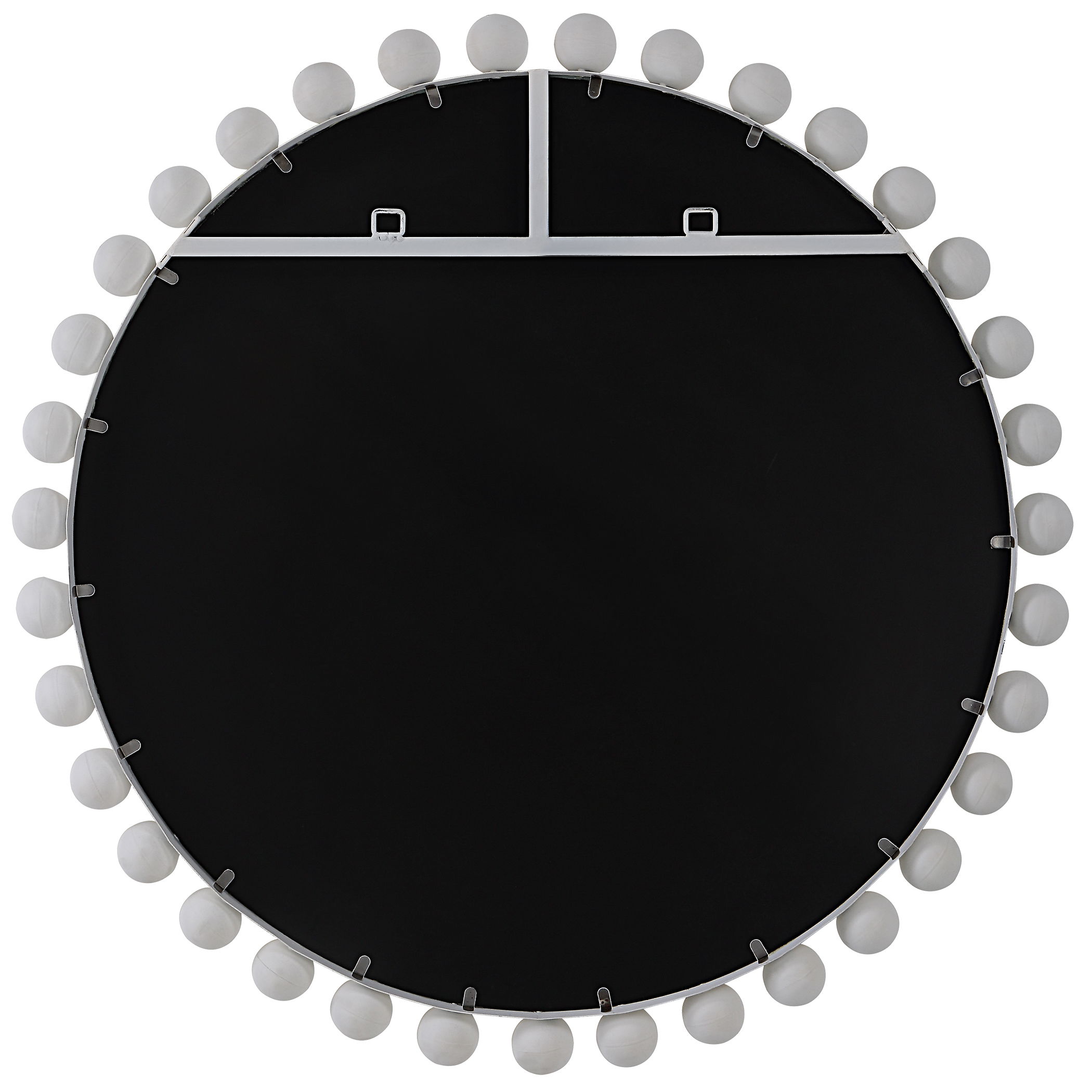 Cyra White Round Mirror large image 