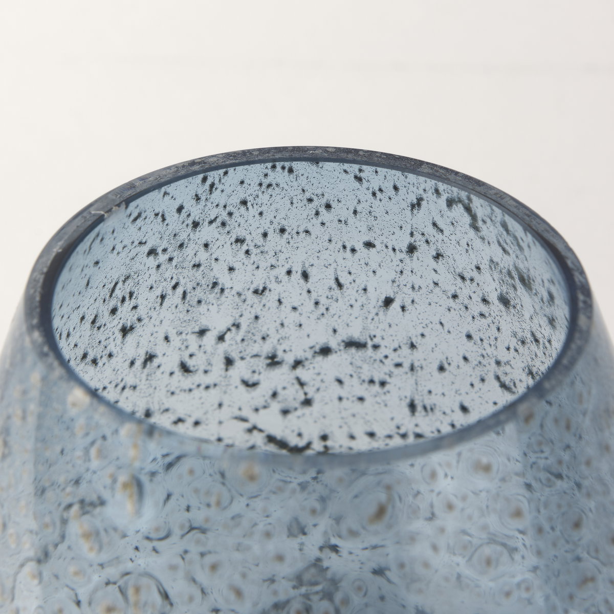Robyn Short Blue Glass Vase, by Mercana, 7.8" length x 7.8" width x 6.77" height View 7