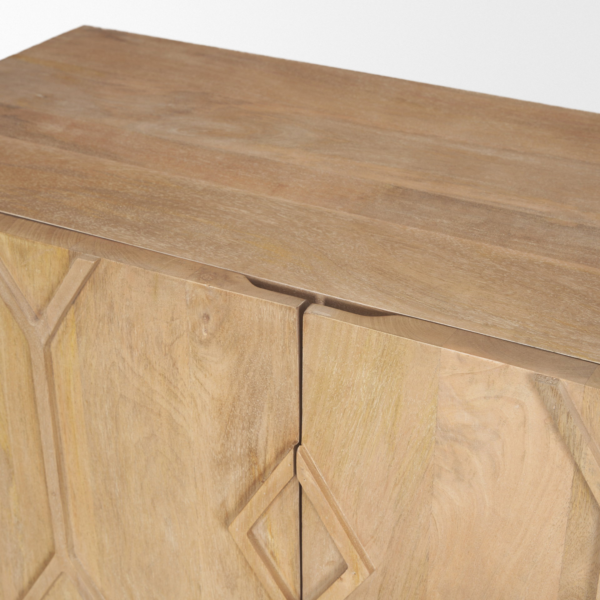 Heera Light Brown Diamond Motif with Shelf Accent Cabinet, Cabinets & Chest by Mercana, 36" length x 16.25" width x 32" height View 10