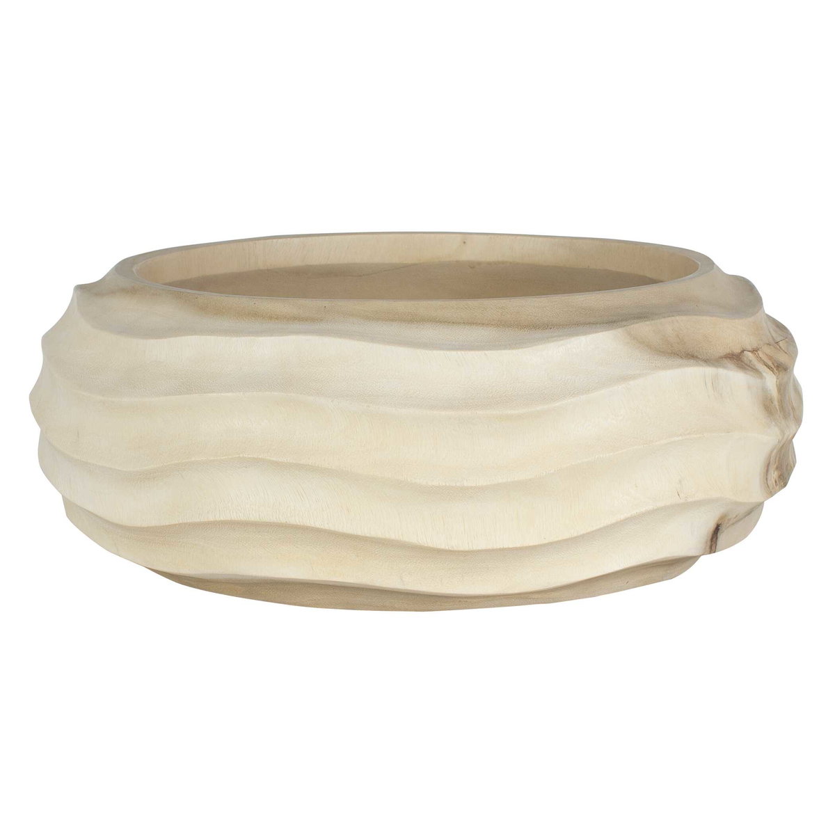 Waveform Bleached Wood Bowl, Decorative by Uttermost, 15.5" width x 5.85" height x 15.5" depth View 7
