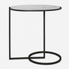 Twofold White Marble Accent Table thumbnail 0