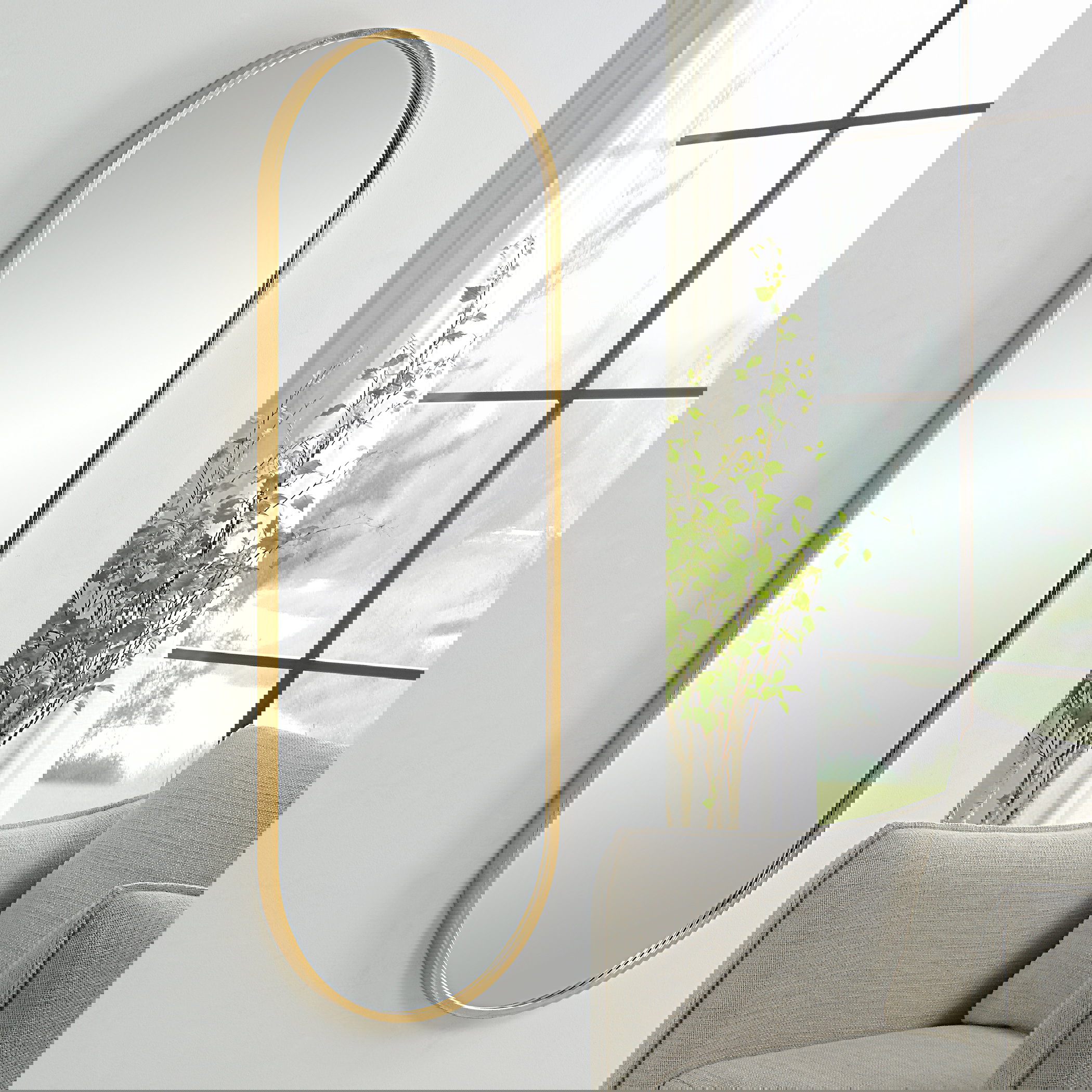 Varina Tall Gold Mirror, by Uttermost, 22" width x 60" height x 1.5" depth View 2