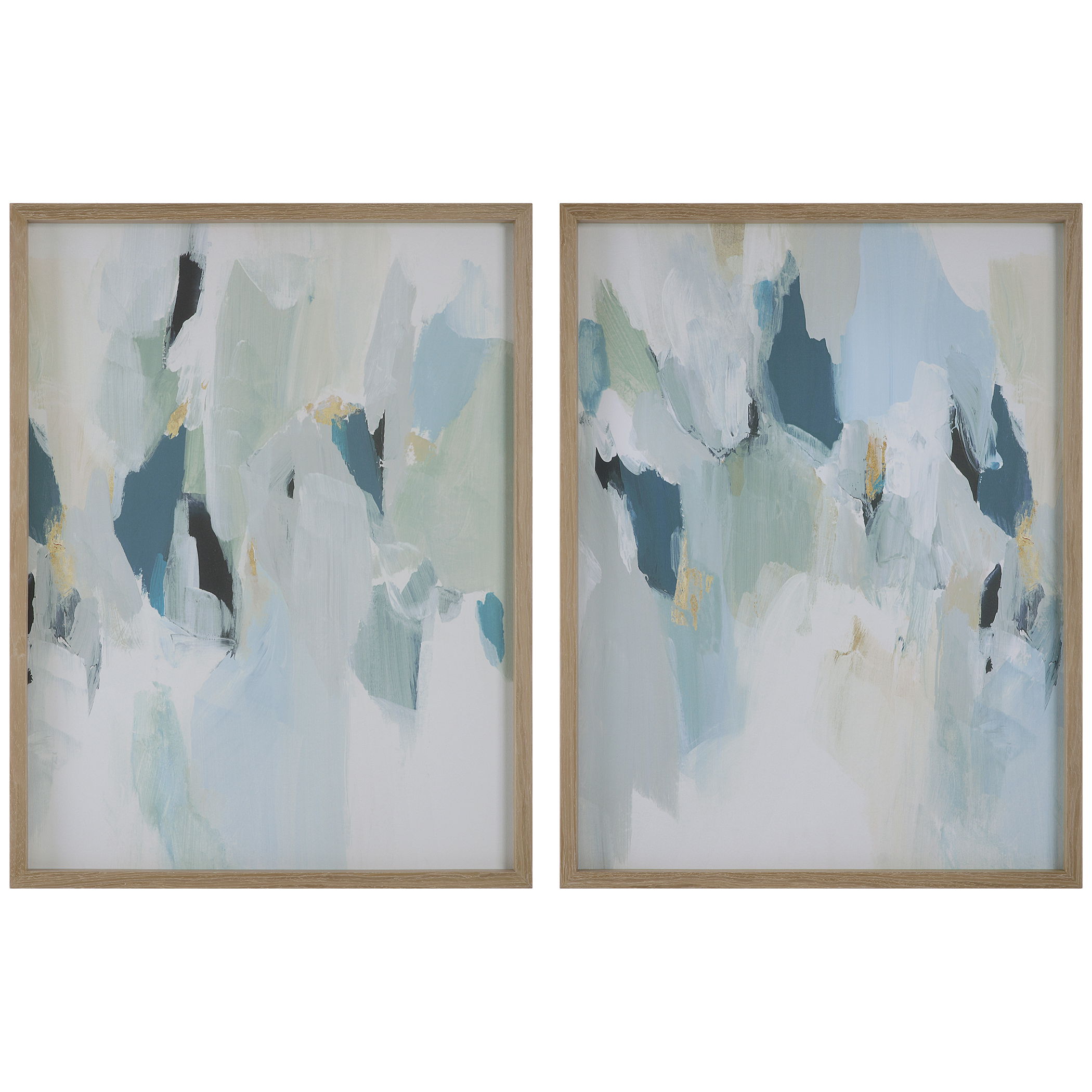 Seabreeze Abstract Framed Canvas Prints Set/2 large image 