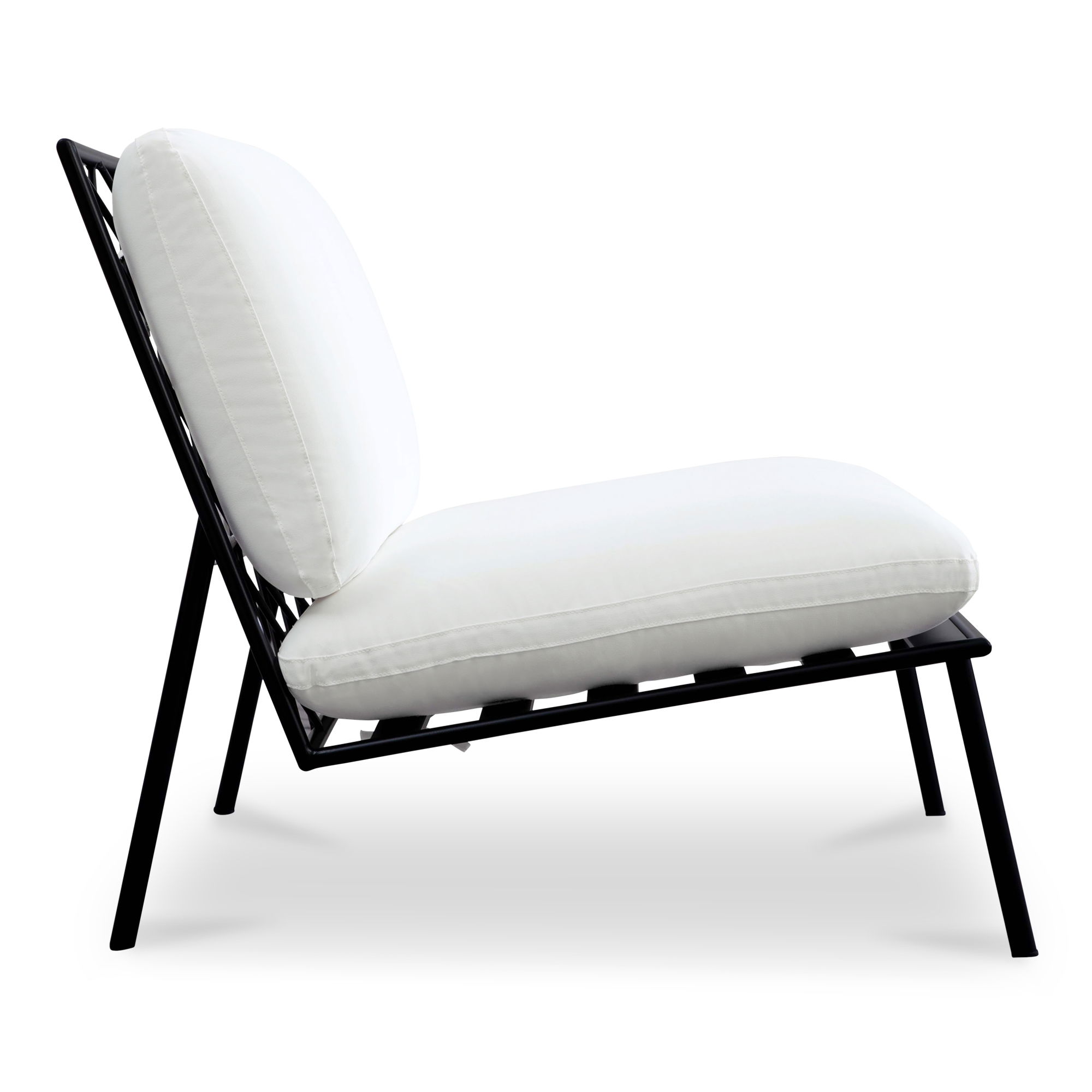 Salma Outdoor Accent Chair White, Outdoor Chair by Moe's Home, 2'10.7" width x 2'9.5" height x 2'11.5" depth View 3