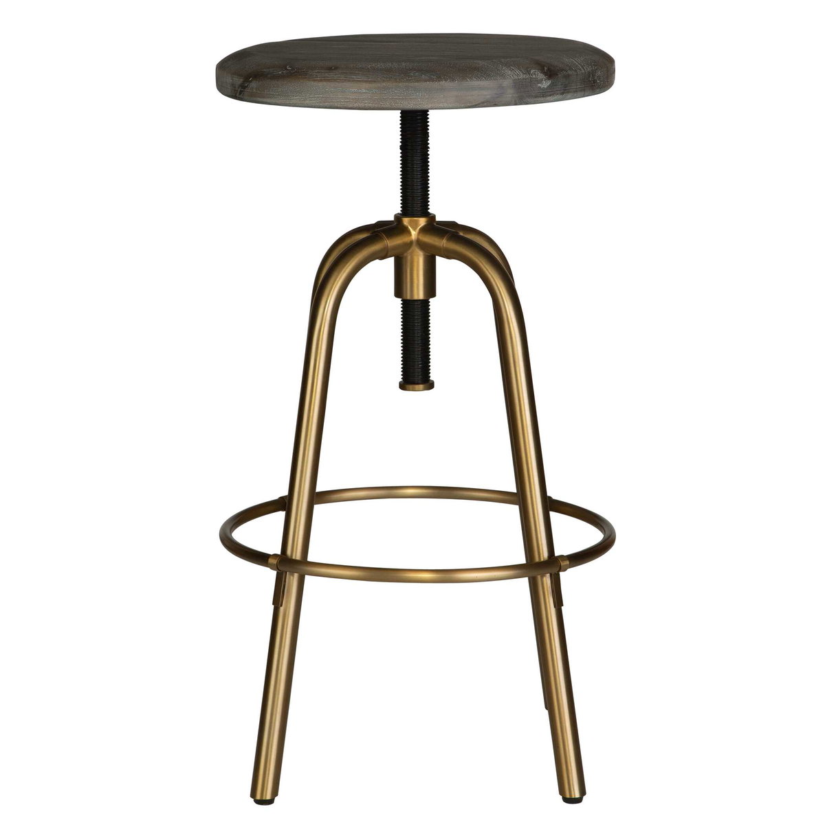Revolve Brass Counter Stool, Counter & Bar Stool by Uttermost, 17" width x 24" height x 17" depth View 4