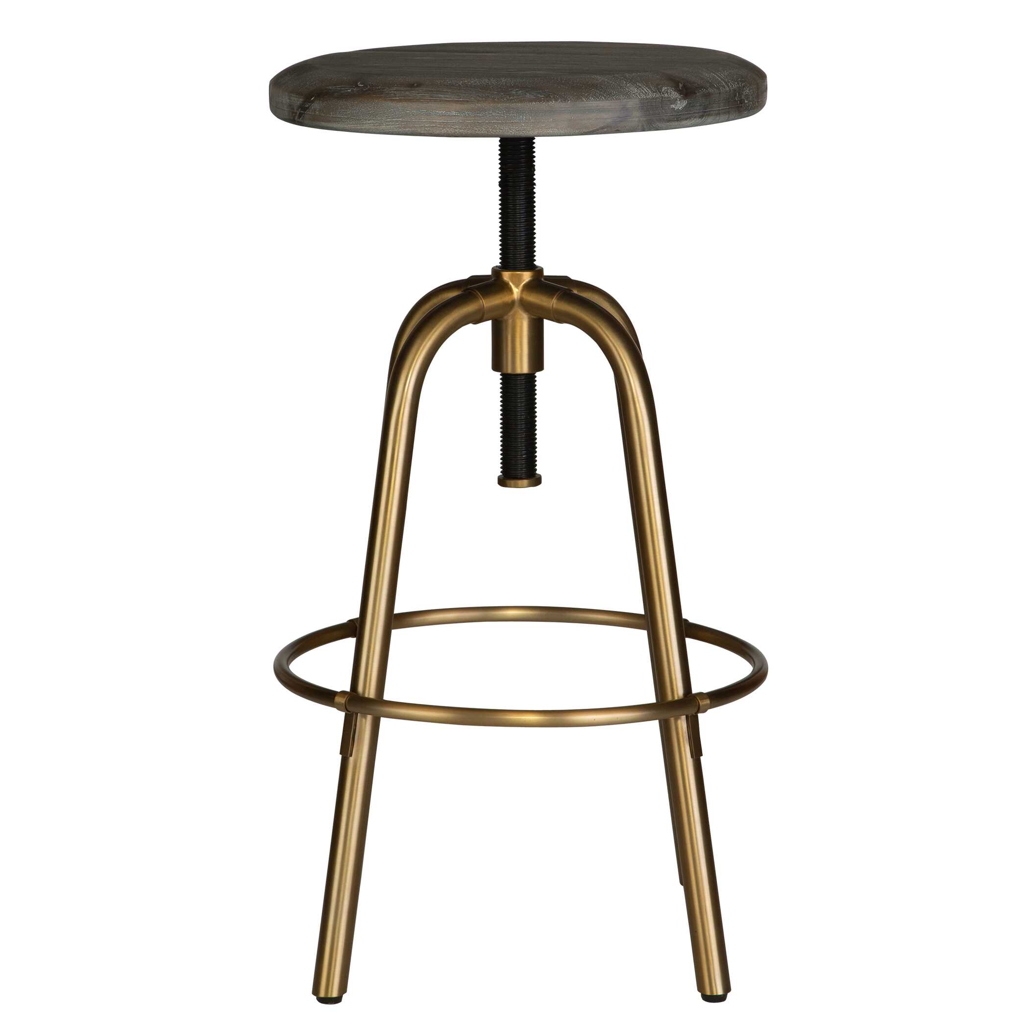 Revolve Brass Counter Stool, Furniture by Uttermost, 17" width x 24" height x 17" depth View 4