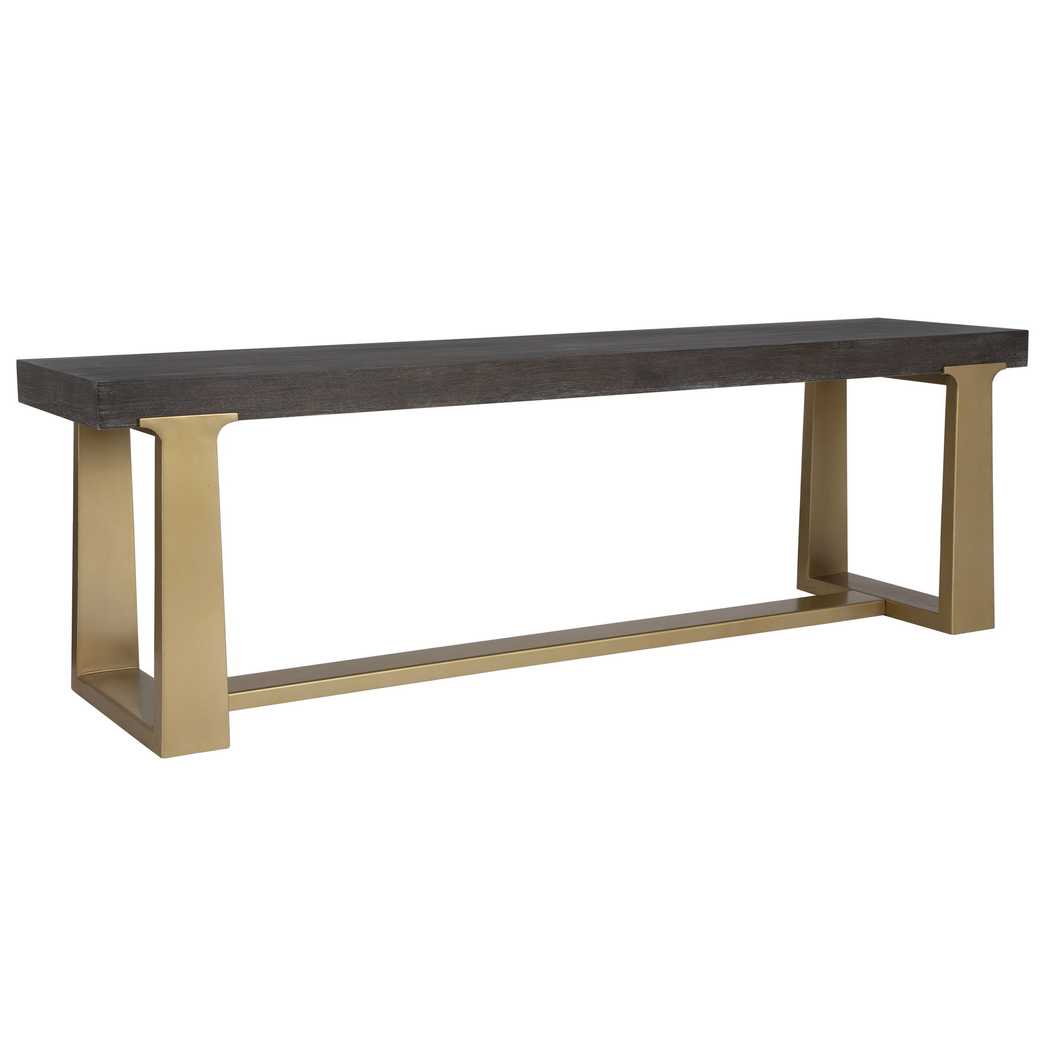 Voyage Brass And Wood Bench large image 