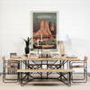 Papillion 84'L x 40'W Rectangular Dining Table | Modern | Blonde Wood & Black Metal | Seats 8, by Mercana, 84" length x 40" width x 30" height thumbnail 2