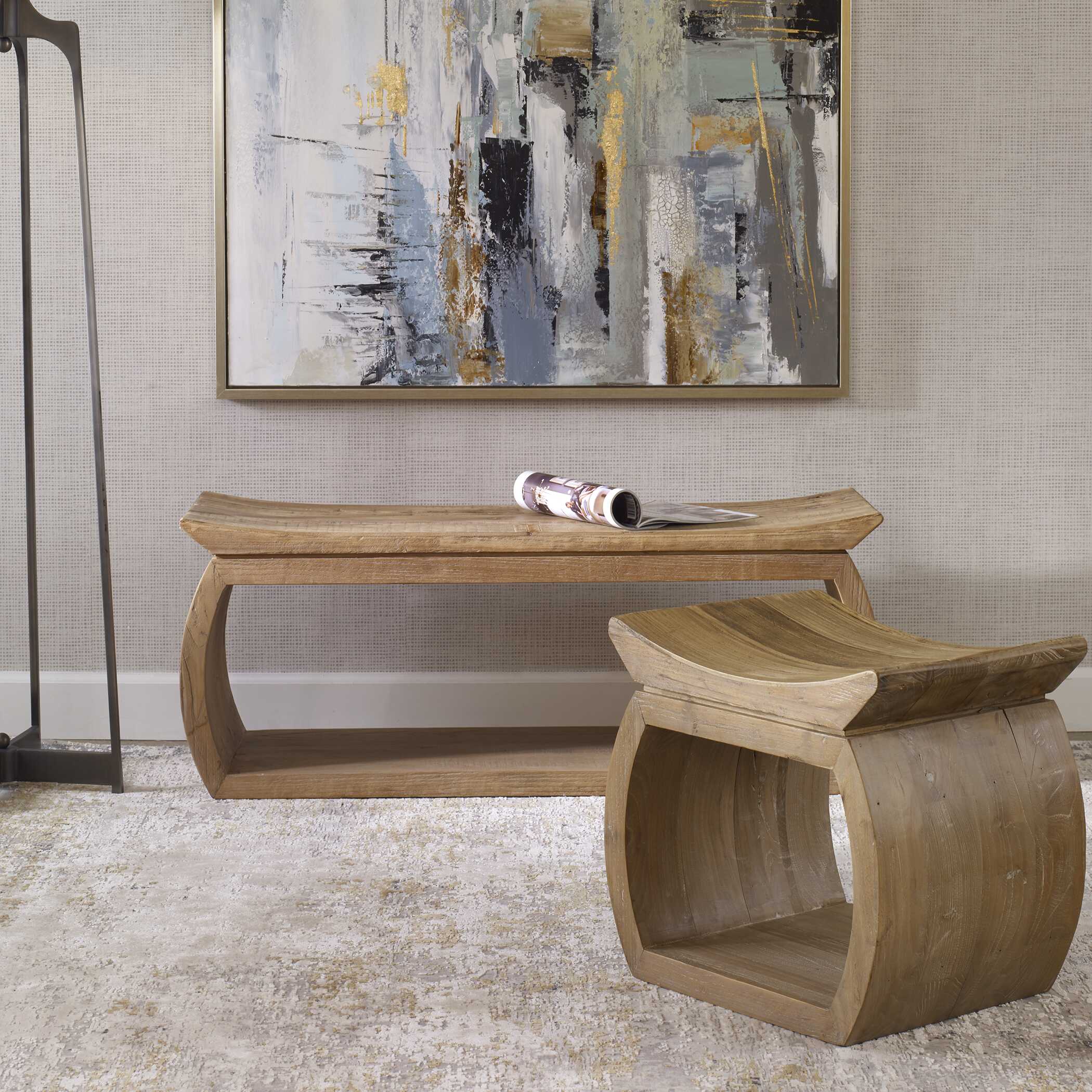 Connor Elm Accent Stool large image 