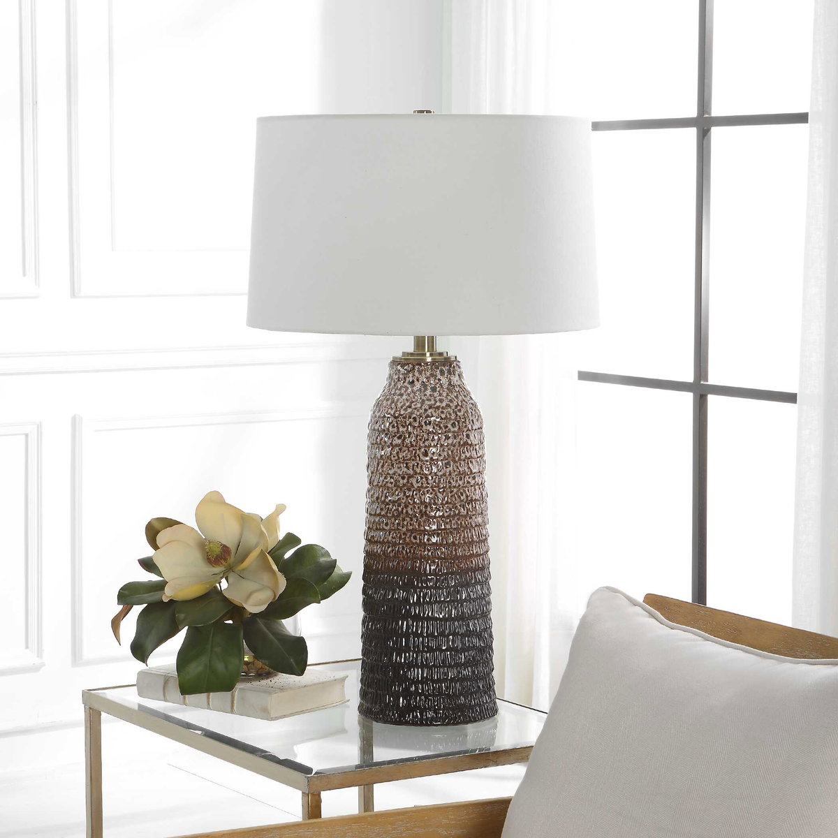 Padma Mottled Table Lamp, by Uttermost, 18" width x 31" height x 18" depth View 4