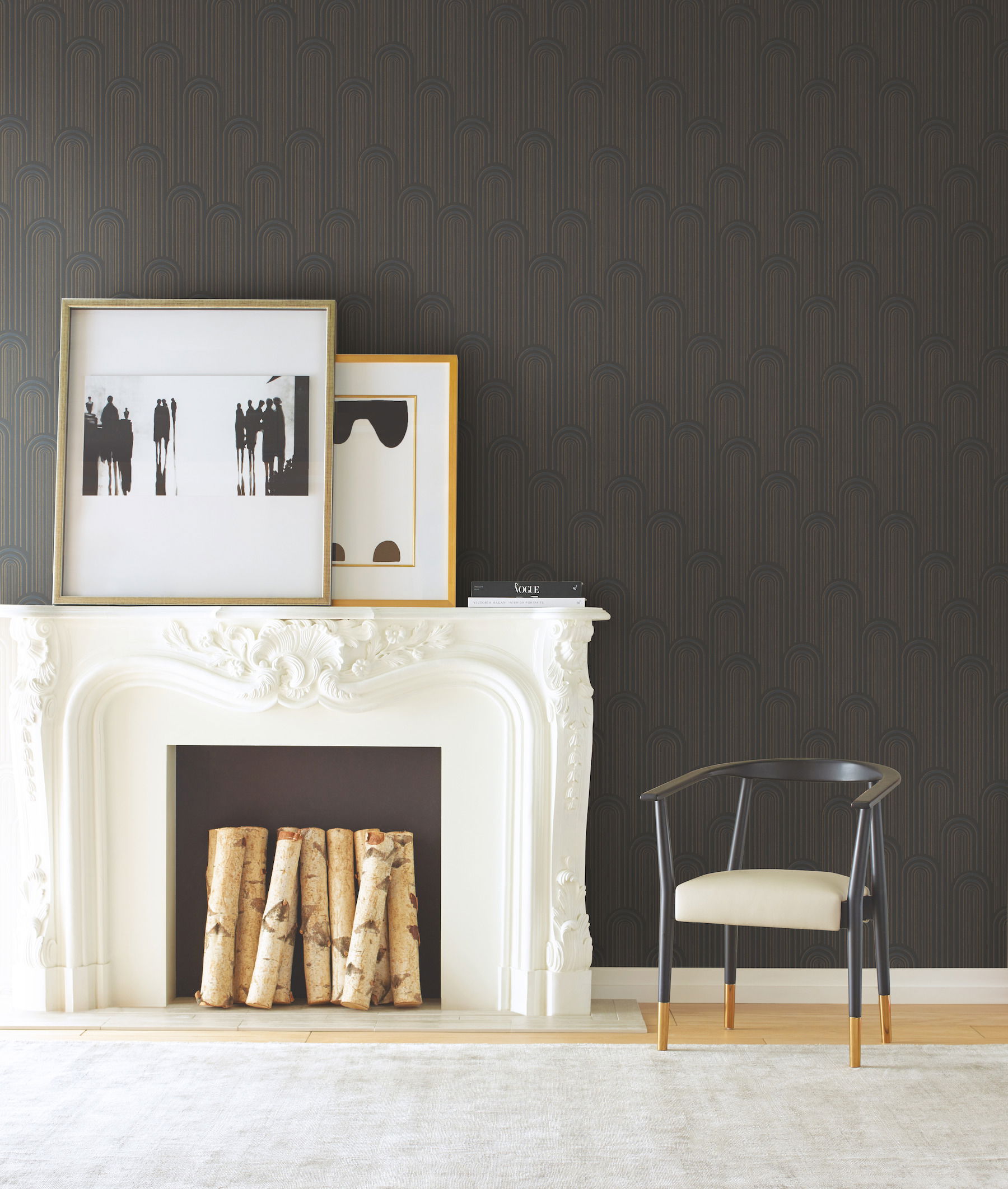 Speakeasy Black Metallic Wallpaper, by York Wall, 27' length x 2'3" width x 0.02" depth View 2