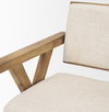 Topanga Open Back Dining Arm Chair | Cream Fabric with Wooden, Dining Chair by Mercana, 23" length x 23.25" width x 31.75" height thumbnail 10