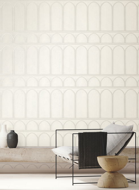 Arches White & Pearl Wallpaper