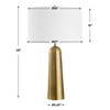 Flinchem Brass Table Lamp, by Uttermost, 17" width x 28" height x 17" depth thumbnail 3