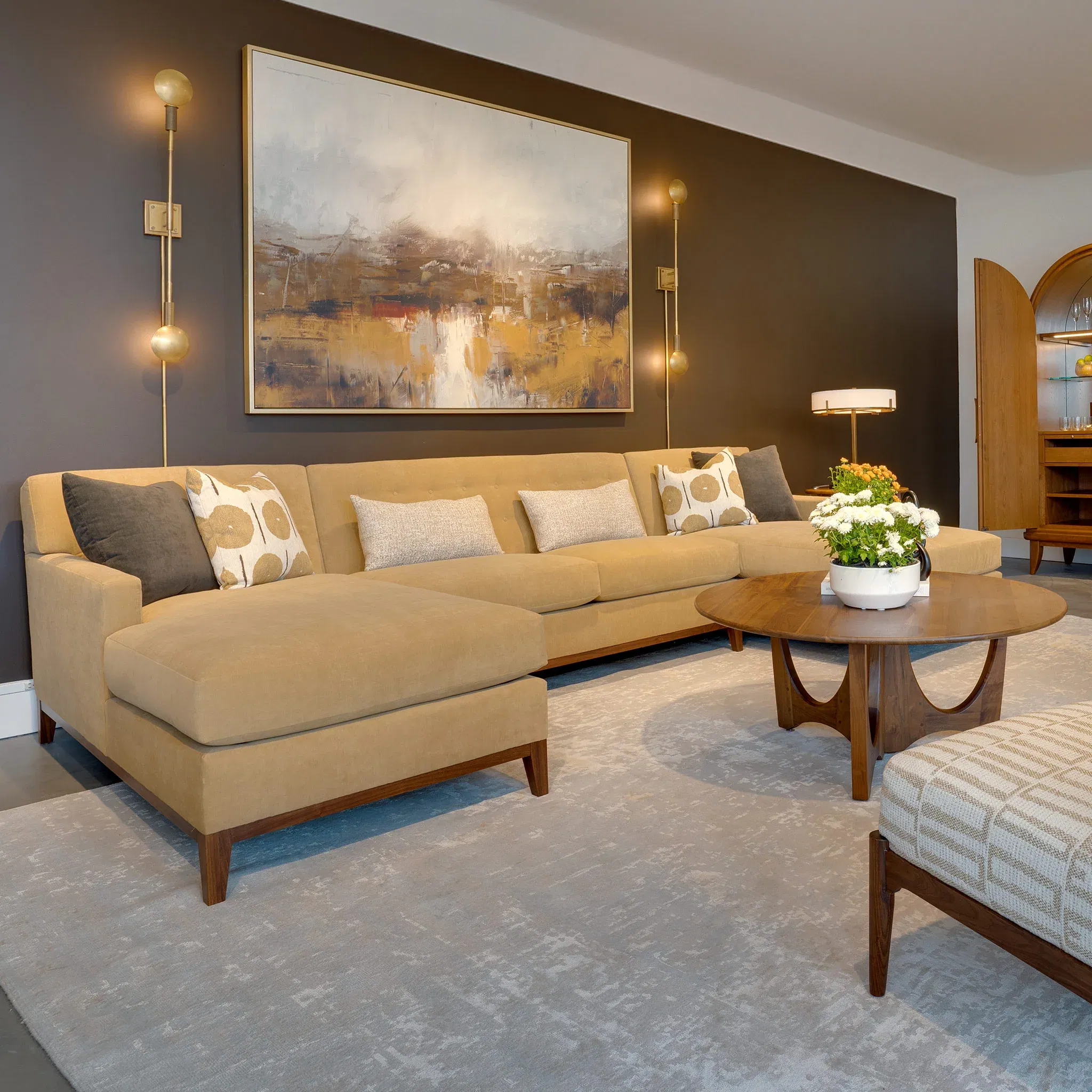 Walnut Grove Tufted Back RF Chaise large image 