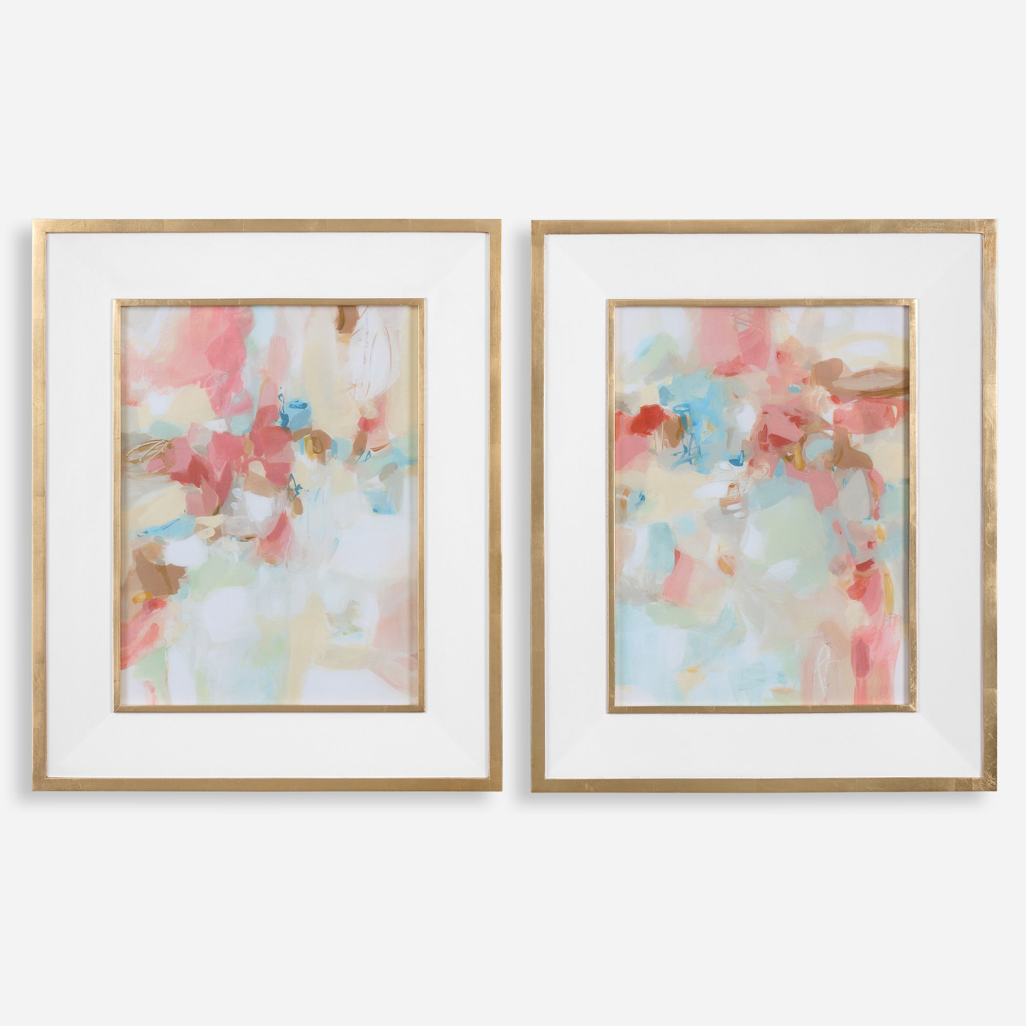 A Touch Of Blush And Rosewood Fences Art, S/2 large image 