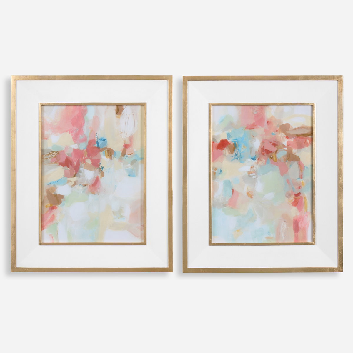 A Touch Of Blush And Rosewood Fences Art Set/2, by Uttermost, 27.62" width x 33.62" height x 1.5" depth View 1