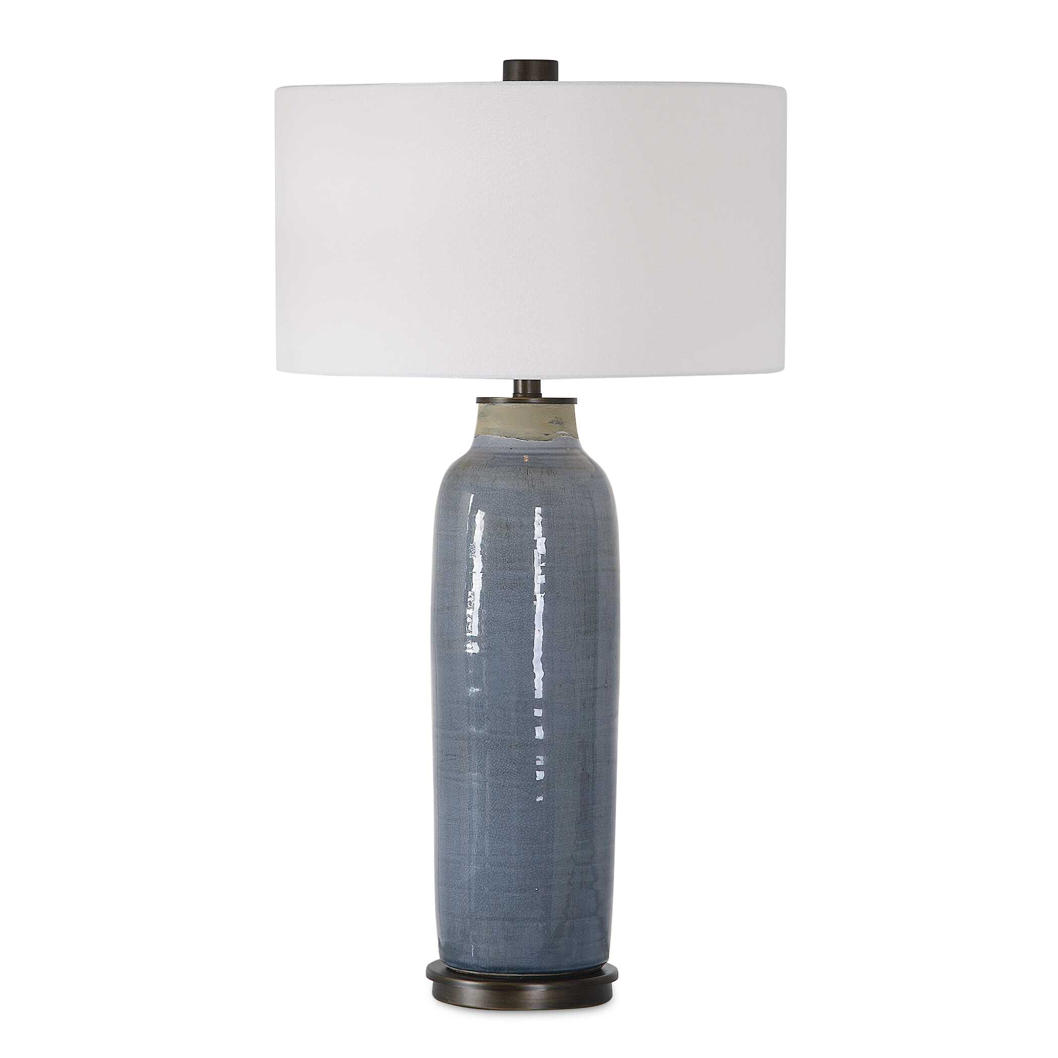 Vicente Slate Blue Table Lamp, by Uttermost, 18" width x 33.5" height x 18" depth View 1