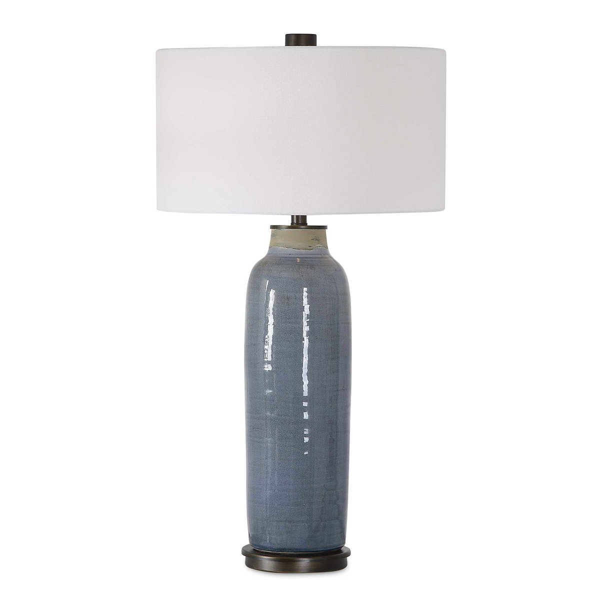 Vicente Slate Blue Table Lamp, by Uttermost, 18" width x 33.5" height x 18" depth View 1