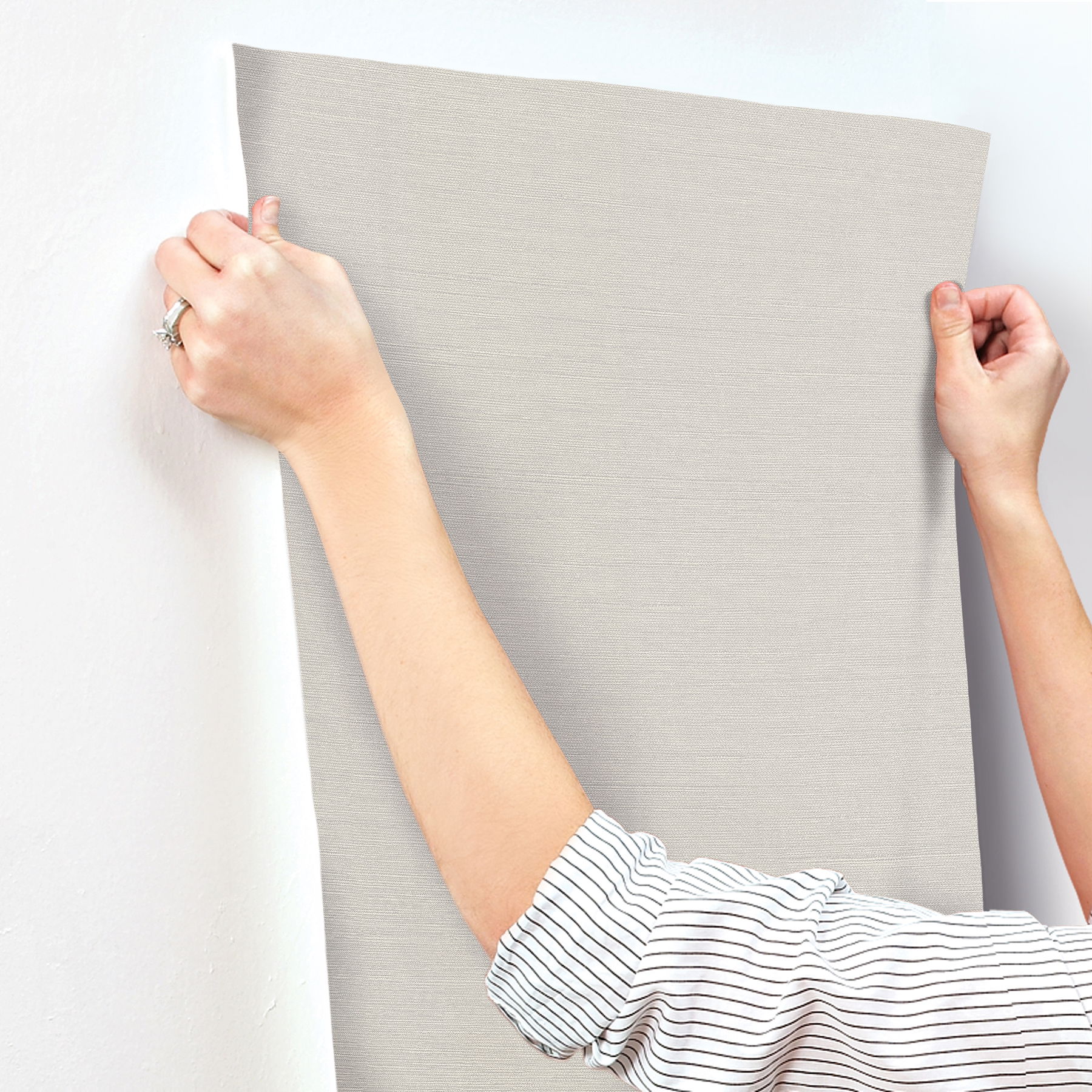 Shimmering Linen Ivory Wallpaper large image 