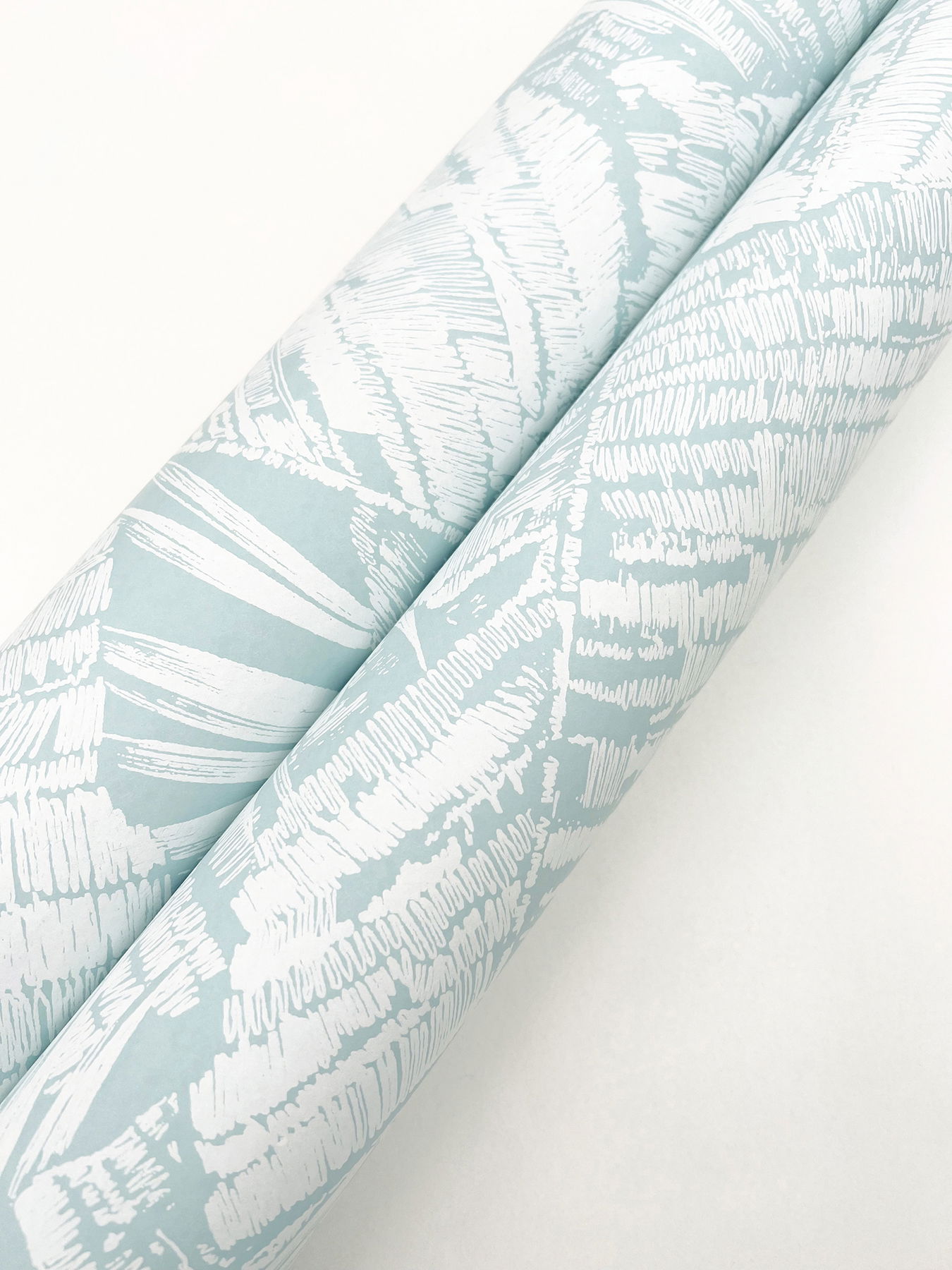 Palm Cove Toile White & Blue Wallpaper large image 
