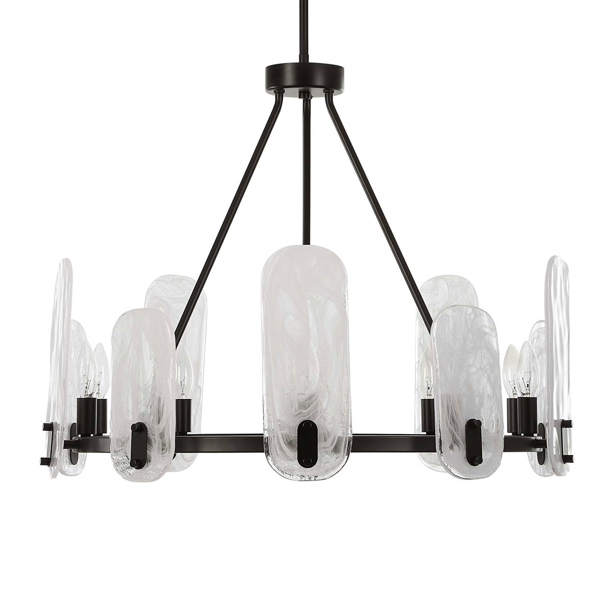 Ellipse 10 Light Dark Bronze Chandelier, by Uttermost, 28" width x 22.5" height x 28" diameter x 28" depth View 4