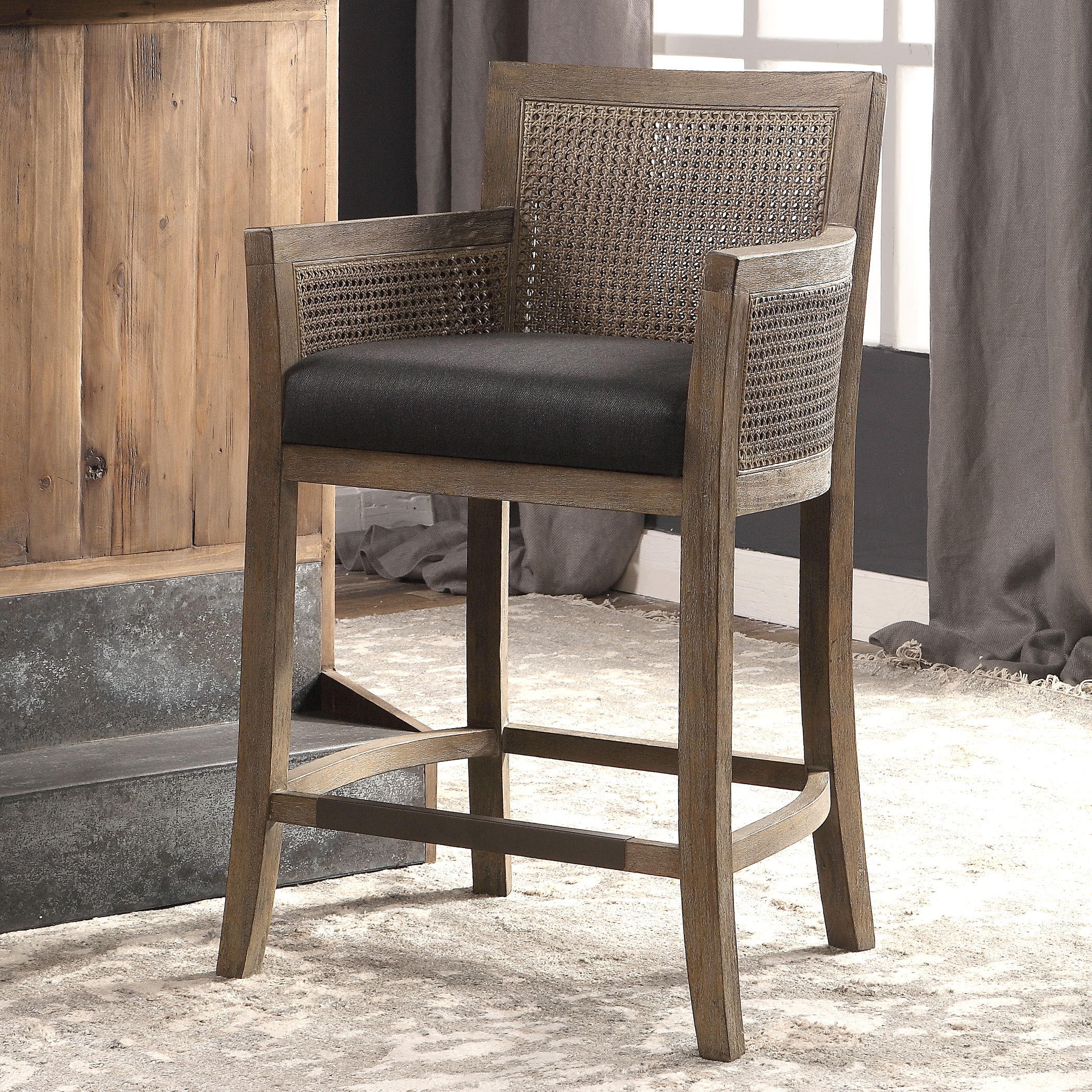 Encore Counter Stool, Furniture by Uttermost, 22.5" width x 38" height x 22.5" depth View 8