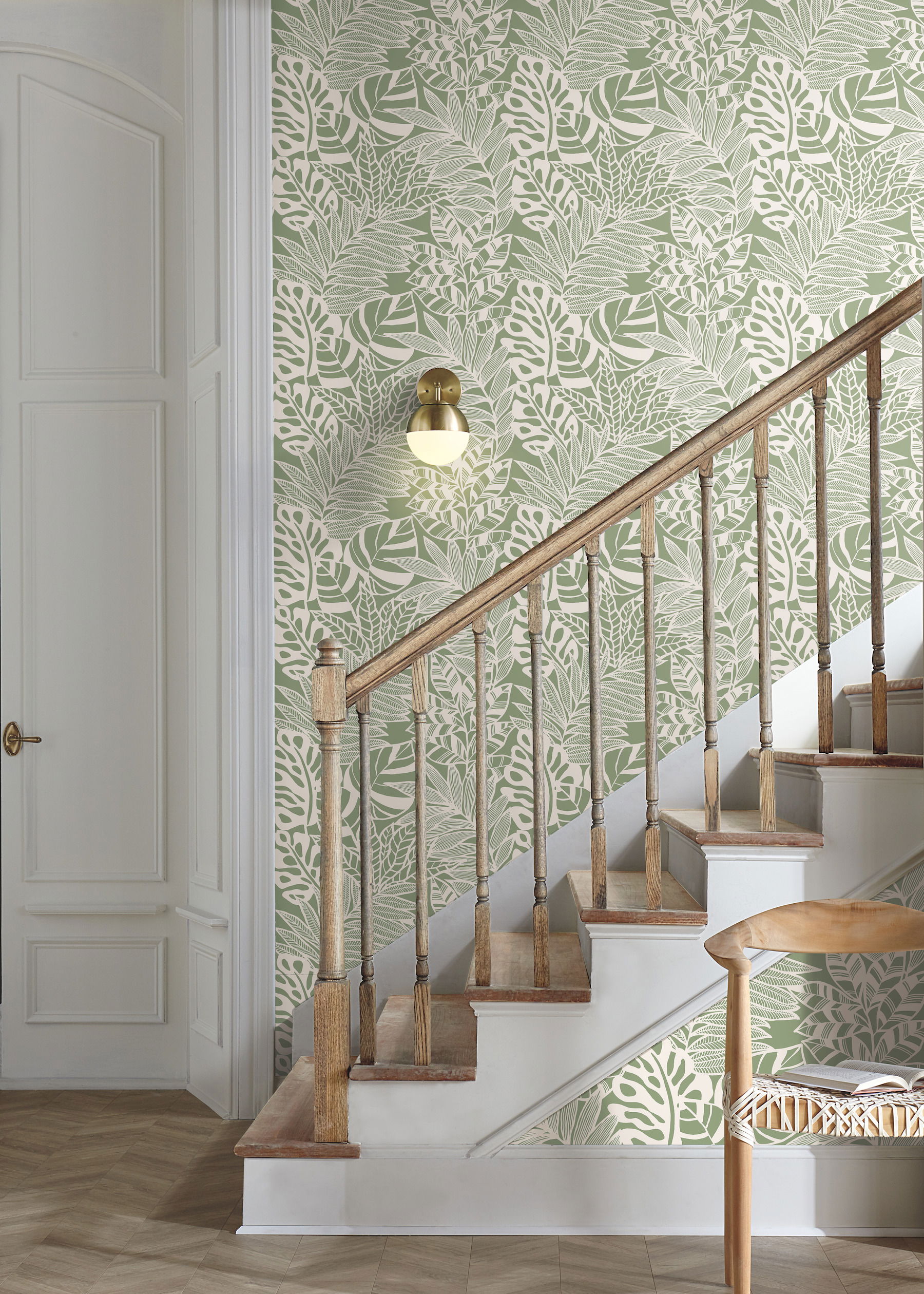 Jungle Leaves Green Wallpaper, by York Wall, 27' length x 2'3" width x 0.02" depth View 2