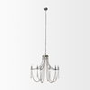 Selma White Wood Bead and Metal Chandelier, by Mercana, 37.8" length x 33.27" width x 96.85" height thumbnail 3