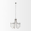Selma White Wood Bead and Metal Chandelier, by Mercana, 37.8" length x 33.27" width x 96.85" height thumbnail 4
