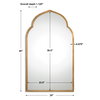 Kenitra Gold Arch Mirror, by Uttermost, 2' width x 3'4" height x 1.12" depth thumbnail 3