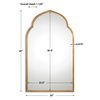 Kenitra Gold Arch Mirror, by Uttermost, 24" width x 40" height x 1.12" depth thumbnail 3