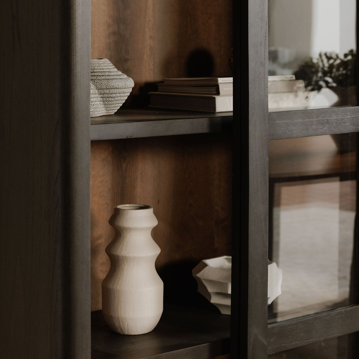 Mona Tall Cabinet Black, Cabinets & Sideboard by Moe's Home, 42" width x 86" height x 21" depth View 8