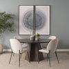 Inala Curved Back Dining Side Chair | White Fabric with Black Metal, Dining Chair by Mercana, 21.26" length x 25.59" width x 34.25" height thumbnail 2