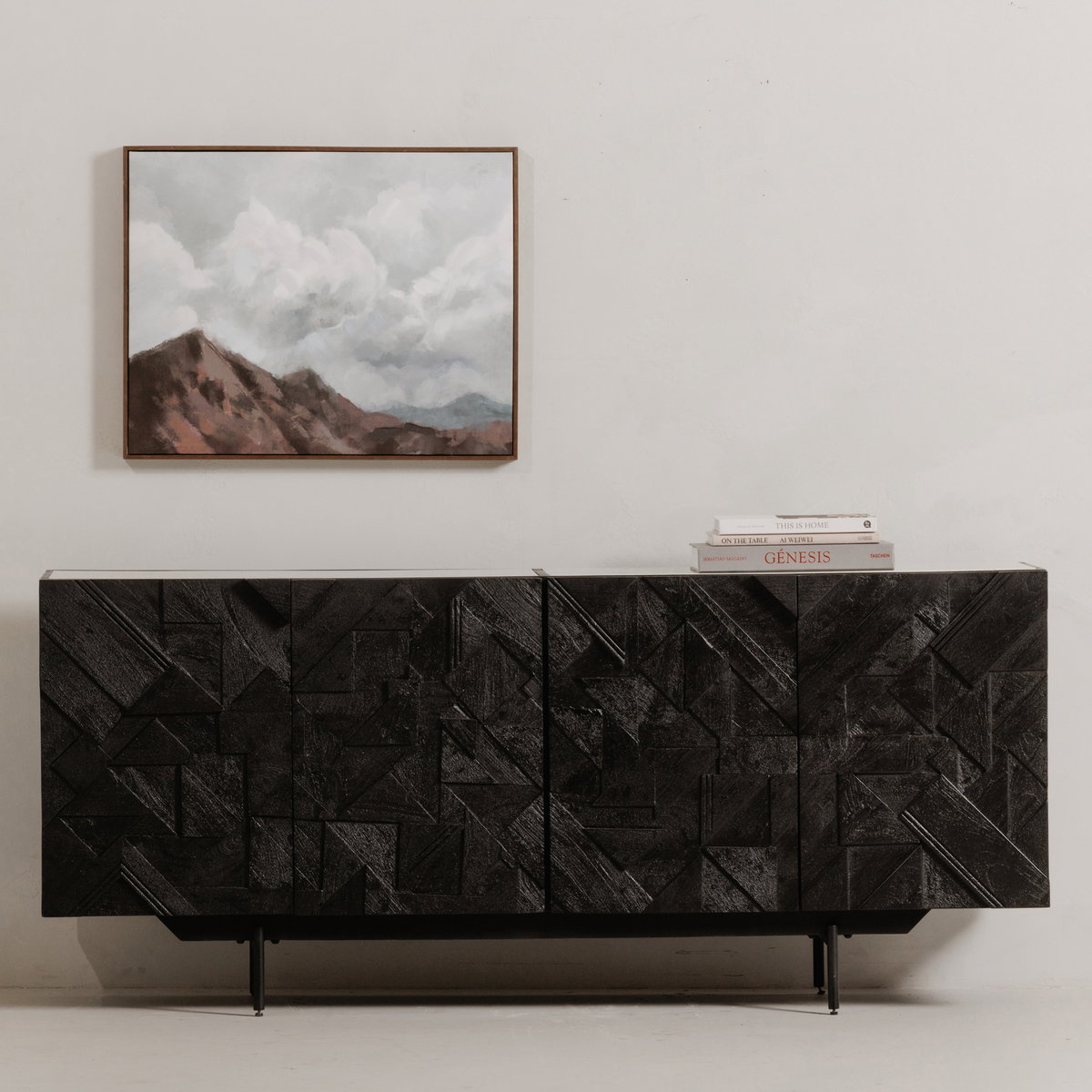 Kattan Sideboard Black, Cabinets & Sideboard by Moe's Home, 72" width x 31" height x 19" depth View 6