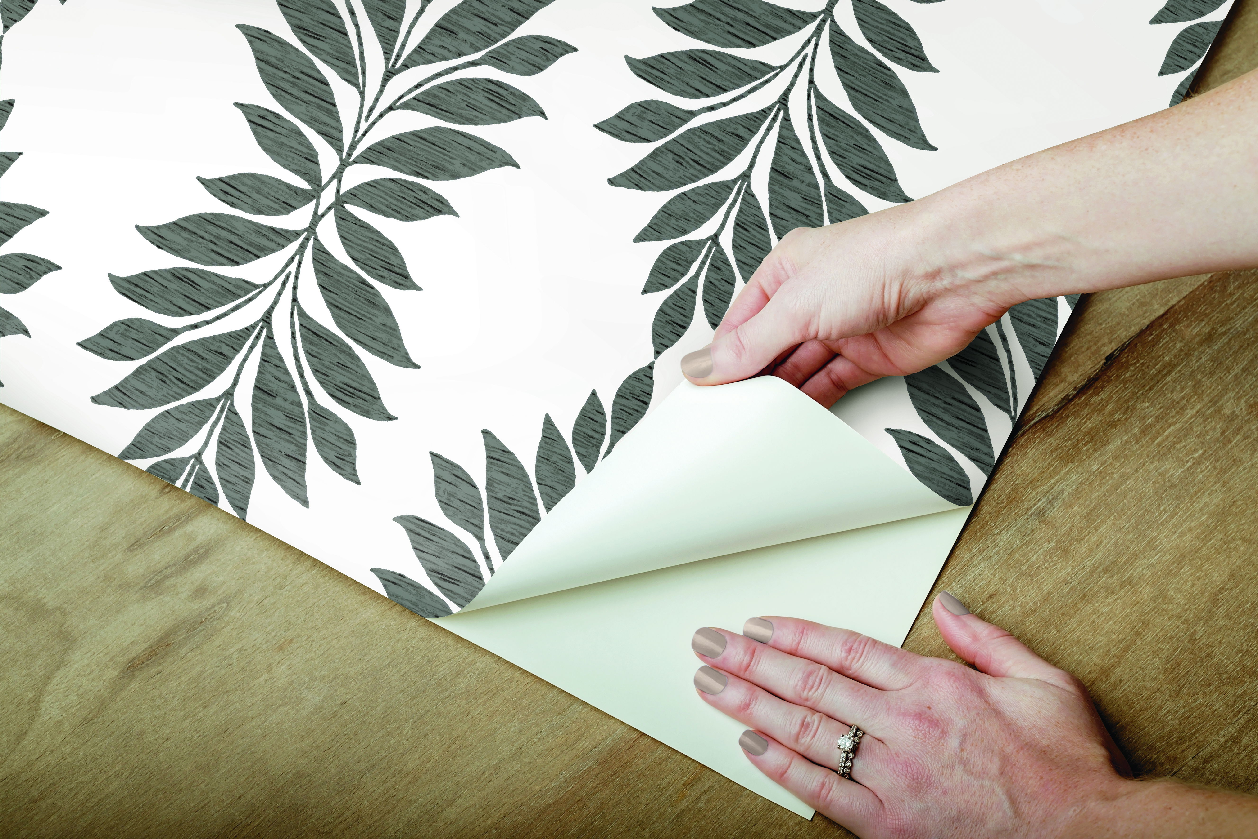 Broadsands Botanica Black Peel & Stick Wallpaper large image 