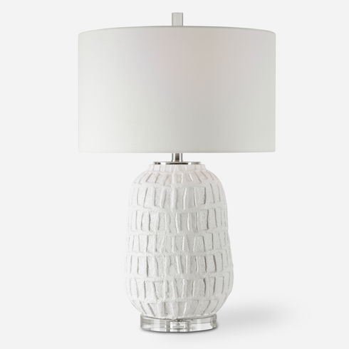 Caelina Textured White Table Lamp