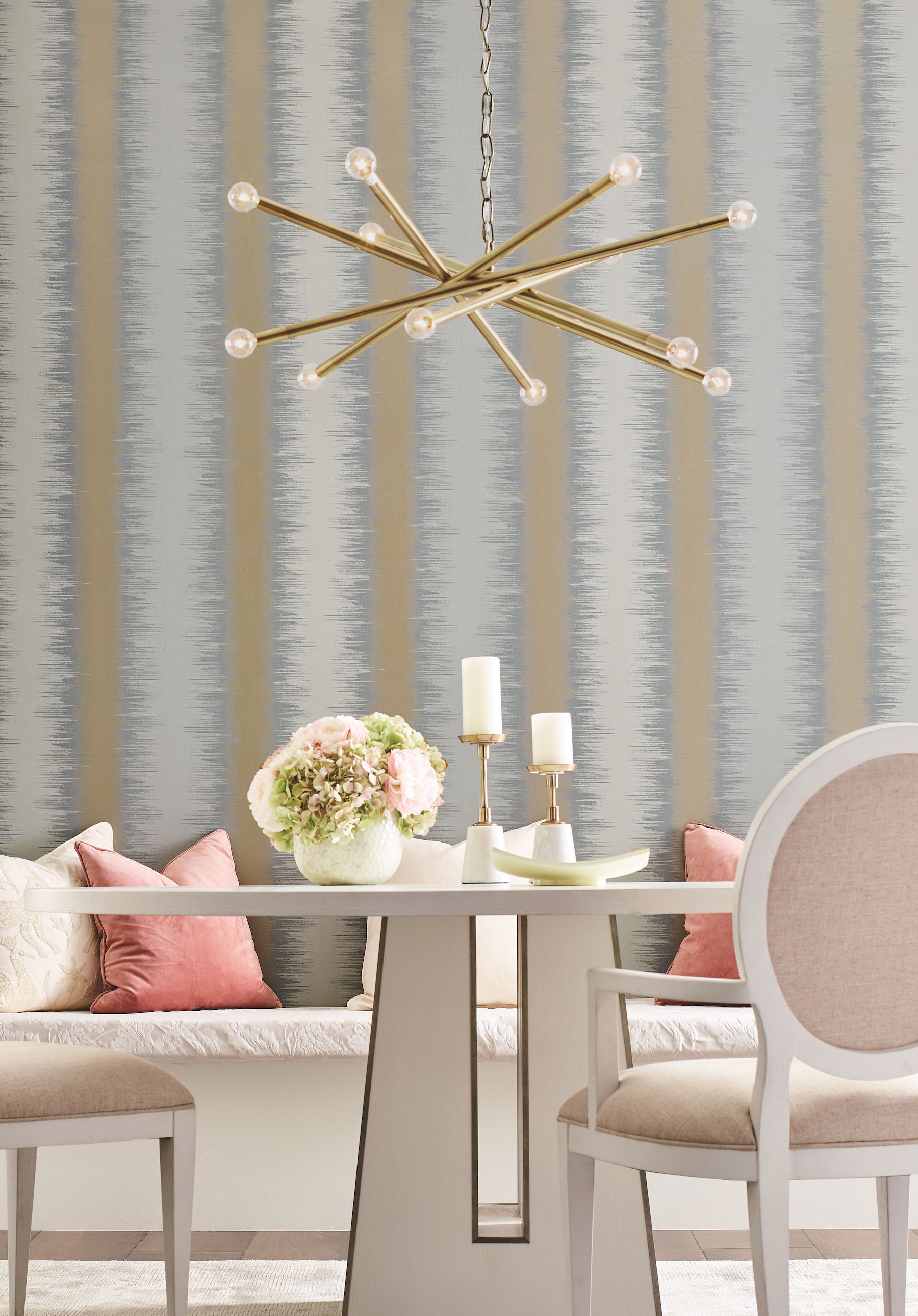 Quill Stripe Dark Grey Wallpaper, by York Wall, 27' length x 2'3" width x 0.02" depth View 3