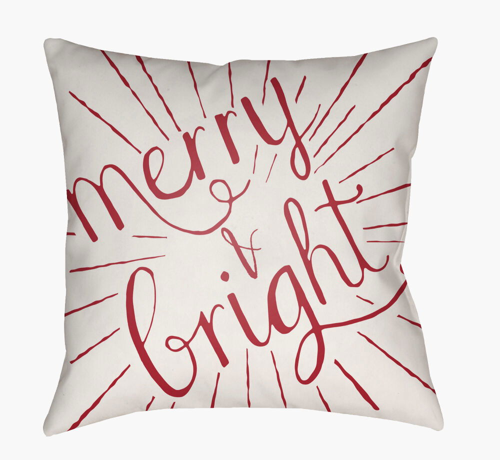 Merry and Bright Accent Pillow, Decorative Pillow by Surya, 18" length x 18" width
