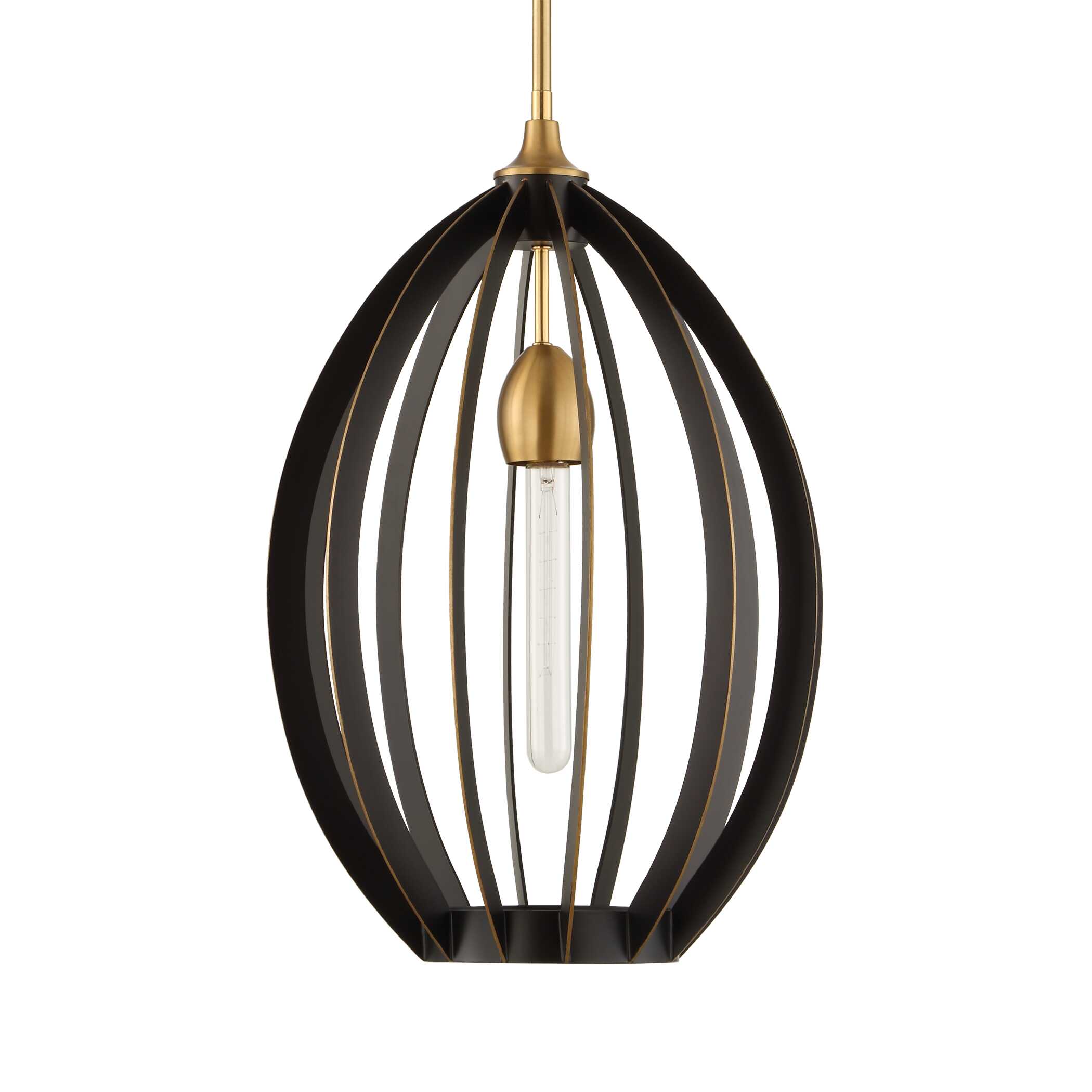 Darby 1 Light Architectural Oval Pendant large image 