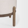 Gwynn Oatmeal Fabric with Dark Brown Wood Pouf thumbnail 7